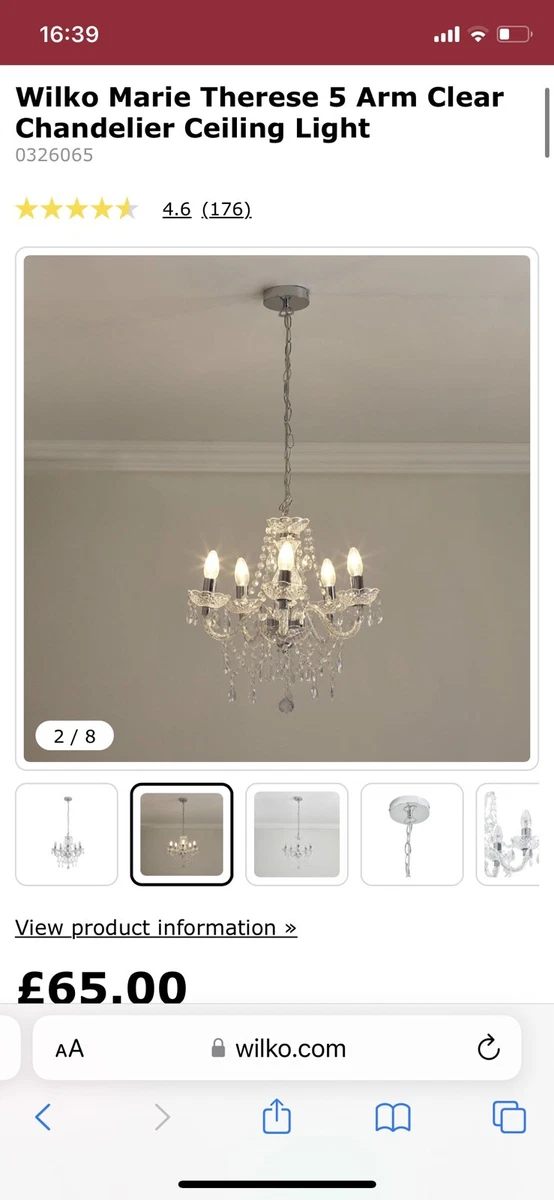 Wilko online chandelier lights