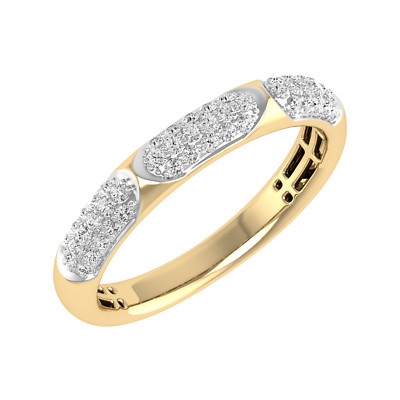 Neuer Stil 0,33 kt runder Schliff natürlicher Cluster Diamant Ehering 10 K Gelbgold