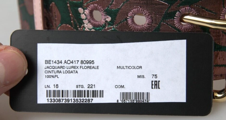 Cinturón DOLCE & GABBANA Rosa Jacquard Lurex Cintura Ancho 8cm Hebilla 75cm / 30in $700 Foto 4 de 4