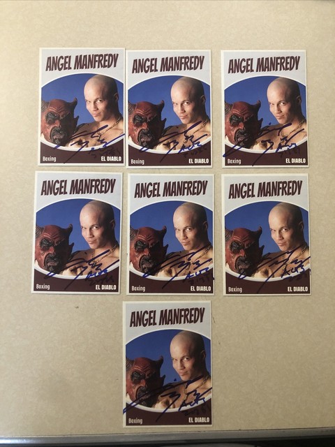 ANGEL MANFREDY SIGNED AUTOGRAPH CUSTOM TRADING CARD BOXING CHAMP EL DIABLO