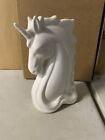 Vintage Unicorn Head Figurine Porcelain White Magical Fantasy Mythical 9" - #A