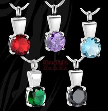 New Crystal Elegant Cremation Urn Keepsake Ashes Memorial Necklace
