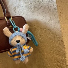 Crochet Bear Plush Bag Ornament Cute Bear Plush Animal Toy Keychain Accessories