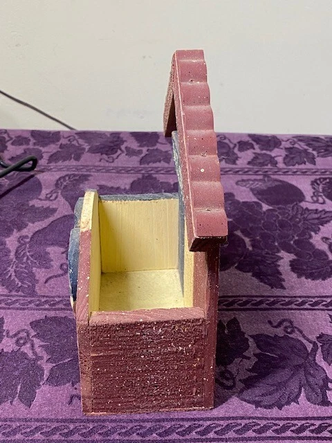 Rustic Red White Blue Patriotic American Hanging Wooden Wall Organizer 7.5x6x3" - Image 4 of 4