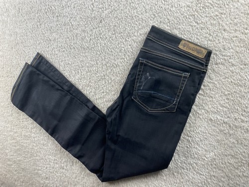 Evisu x Puma Jeans Women's 28 30 Dark Wash Denim Tapered Leg Stretch