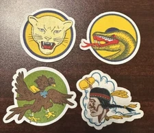 4 Different WWII Shell Gas Station Bomber Squadron Army Air Corps Patches