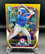 Gleider Figuereo /50 2023 Bowman Chrome 1st Gold Mojo Refractor Rangers BCP-59