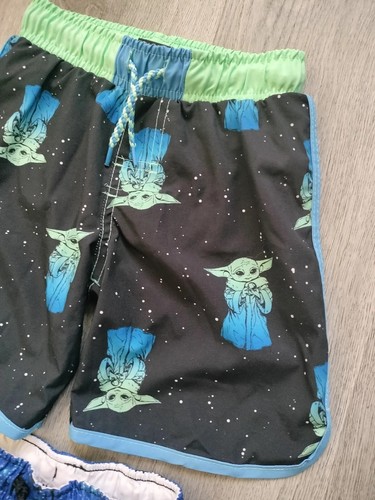 2x STAR WARS Boy's XS 4/5 Blue Swim Suits/Trunks/Board Shorts Yoda Grogu Vader - Picture 19 of 24