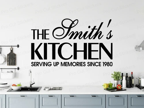 Family Name Surname Kitchen Vinyl Stickers Decals Custom Wall Art Decor ref:3