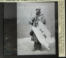 Glasbild altes Dia s/w Häuptling der Hoggar-Tuareg in der Sahara Dachbodenfund