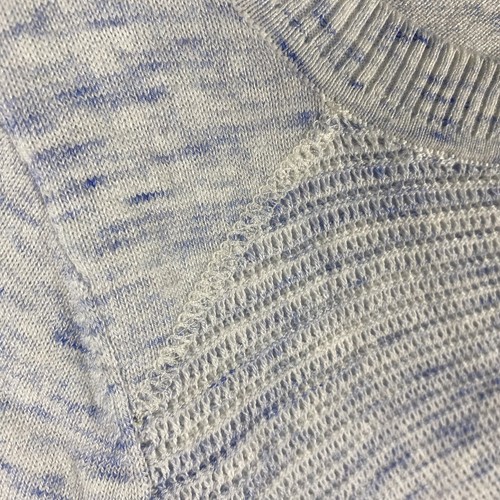 Talbots Hello Saturday Pullover Damen Größe M meliert blau weiß Raglan Strick - Bild 3 von 6