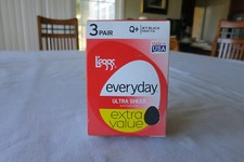 Leggs Everyday Ultra Sheer Pantyhose, 3 Pair, Jet Black Color, Q 