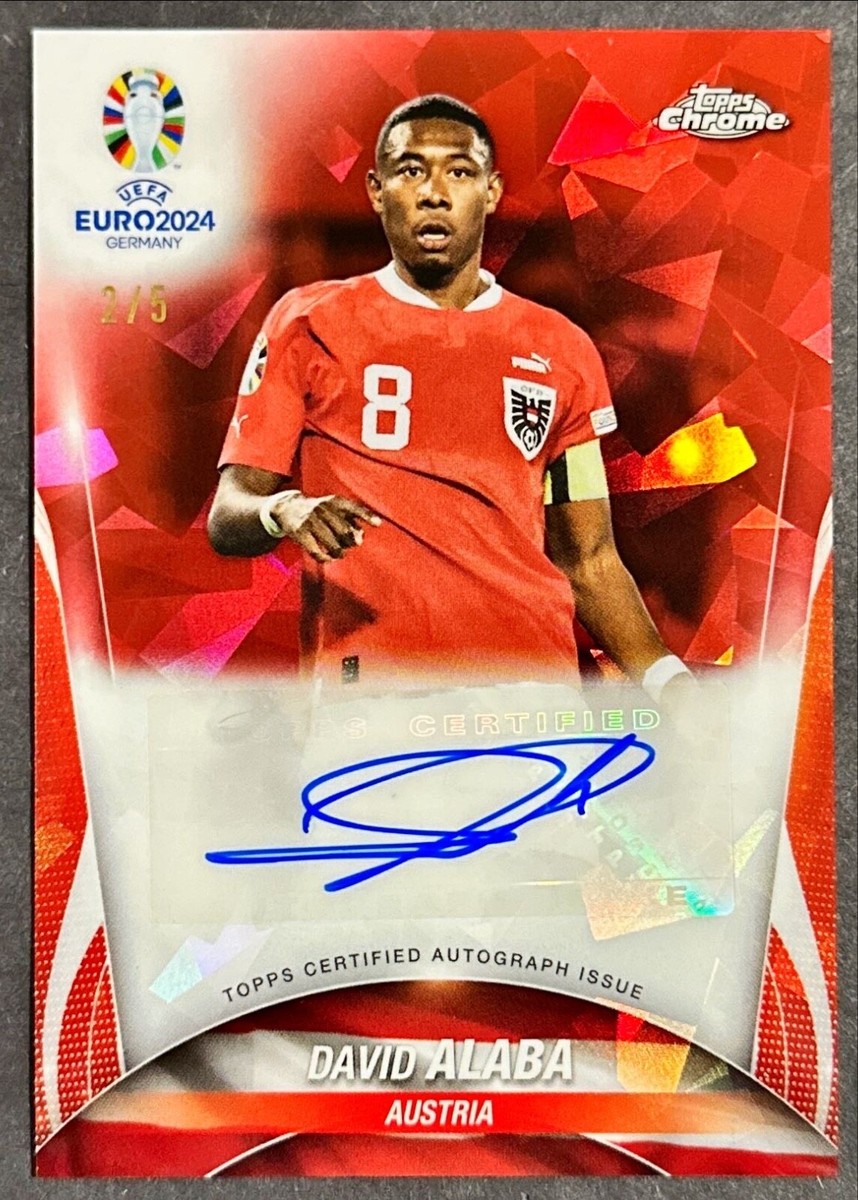 2024 Topps Chrome UEFA Euro Sapphire David Alaba Red Auto /5