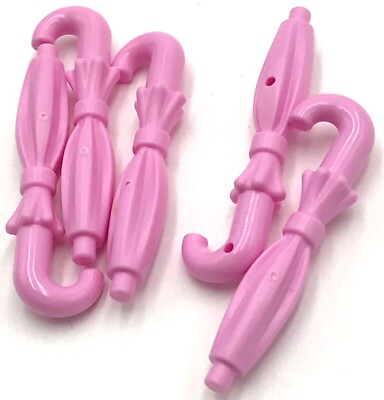 Lego 5 New Bright Pink Minifigure Utensil Umbrellas Folded Pieces Parts