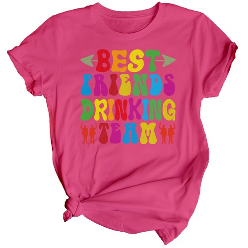 T-Shirt Donna Drinking Team Best Friends Day Bestia BFF Maglietta Amicizia #BFD - Foto 18 di 32