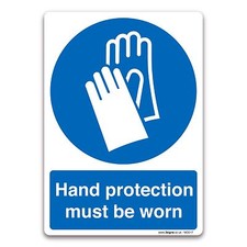Image of Hand protection must be worn Mandatory Safety Sign