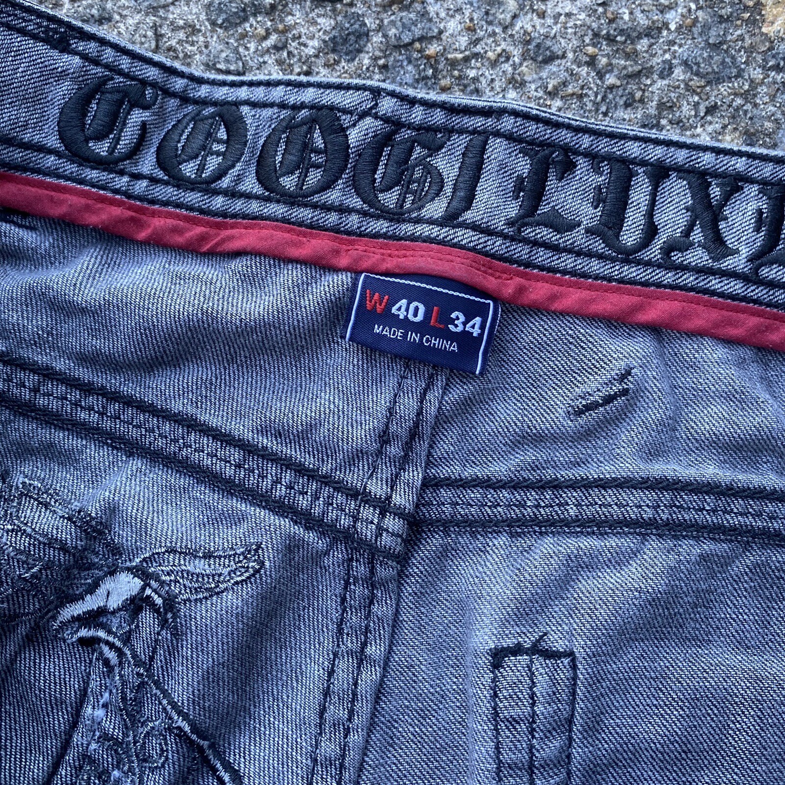 Coogi Jeans Mens Actual 38x31 Grunge Wide Leg Southpole Style Baggy Wide Leg 