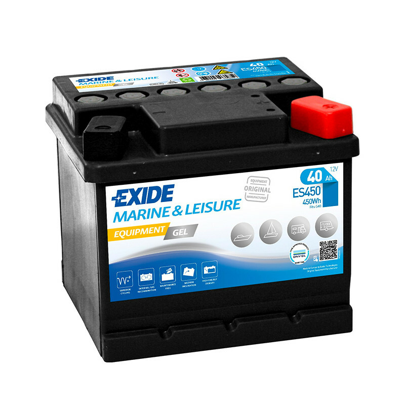 Batterie décharge lente Exide Gel ES450 12v 40ah pour camping-car