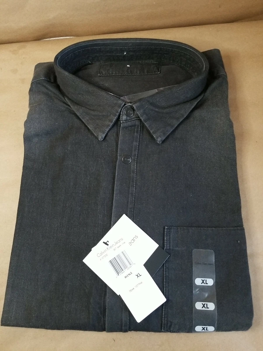 Calvin klein men's denim cheap shirt