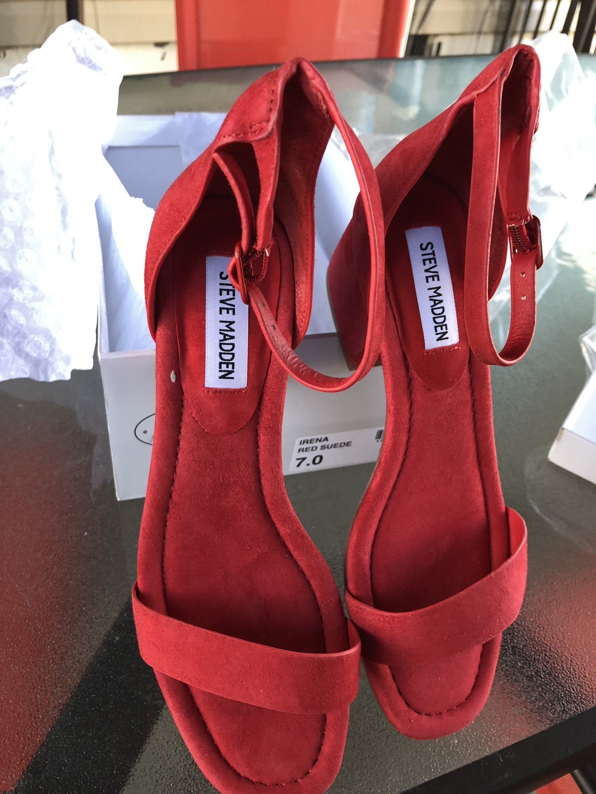 steve madden orange heels