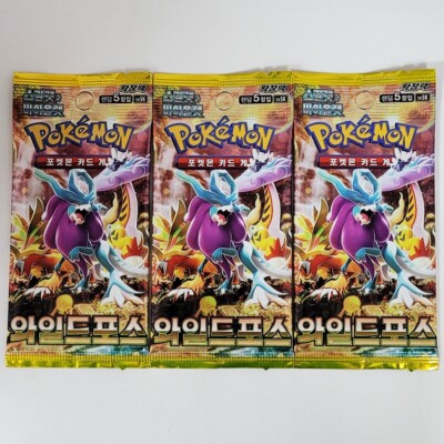 Pokemon Card Temporal Forces Wild Force Booster Pack x3 Korean