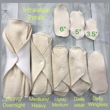 Single LadyWear Quick-Dry cloth menstrual pads - Natural Undyed Cotton Sherpa