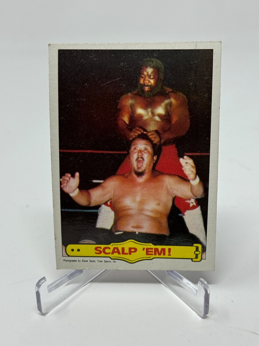 1985 Topps/Titan Sports Wrestling Junk Yard Dog & Mr. Fuji Card