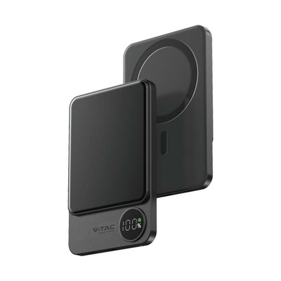 1 pz 5000mAh 9mm Ultra Thin Mega Safe Aluminum Alloy Magnetic Power Bank Wireles