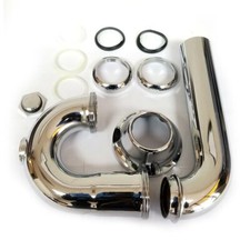 81884 17 Gauge 1-1/2" x 1-1/2" Chrome Plated Brass Tubular P-Trap with Clean out