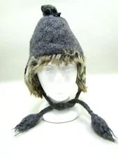 American Eagle Outfitters Trapper Hat Wool Blend Faux Fur Winter Ear Flaps Ski