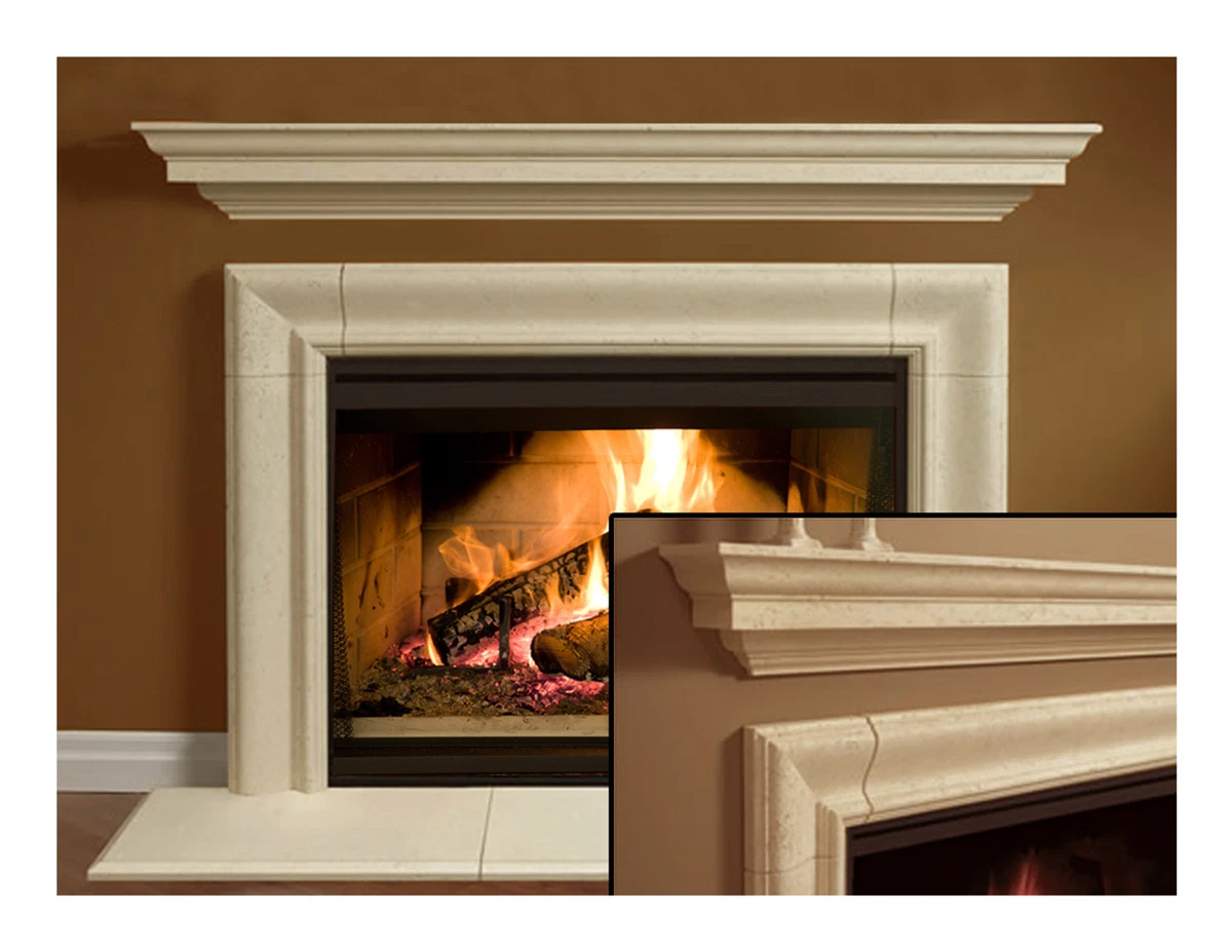 Fireplace Mantel (mantle) Surround Simplicity Design Cast Stone  non-combustible | eBay
