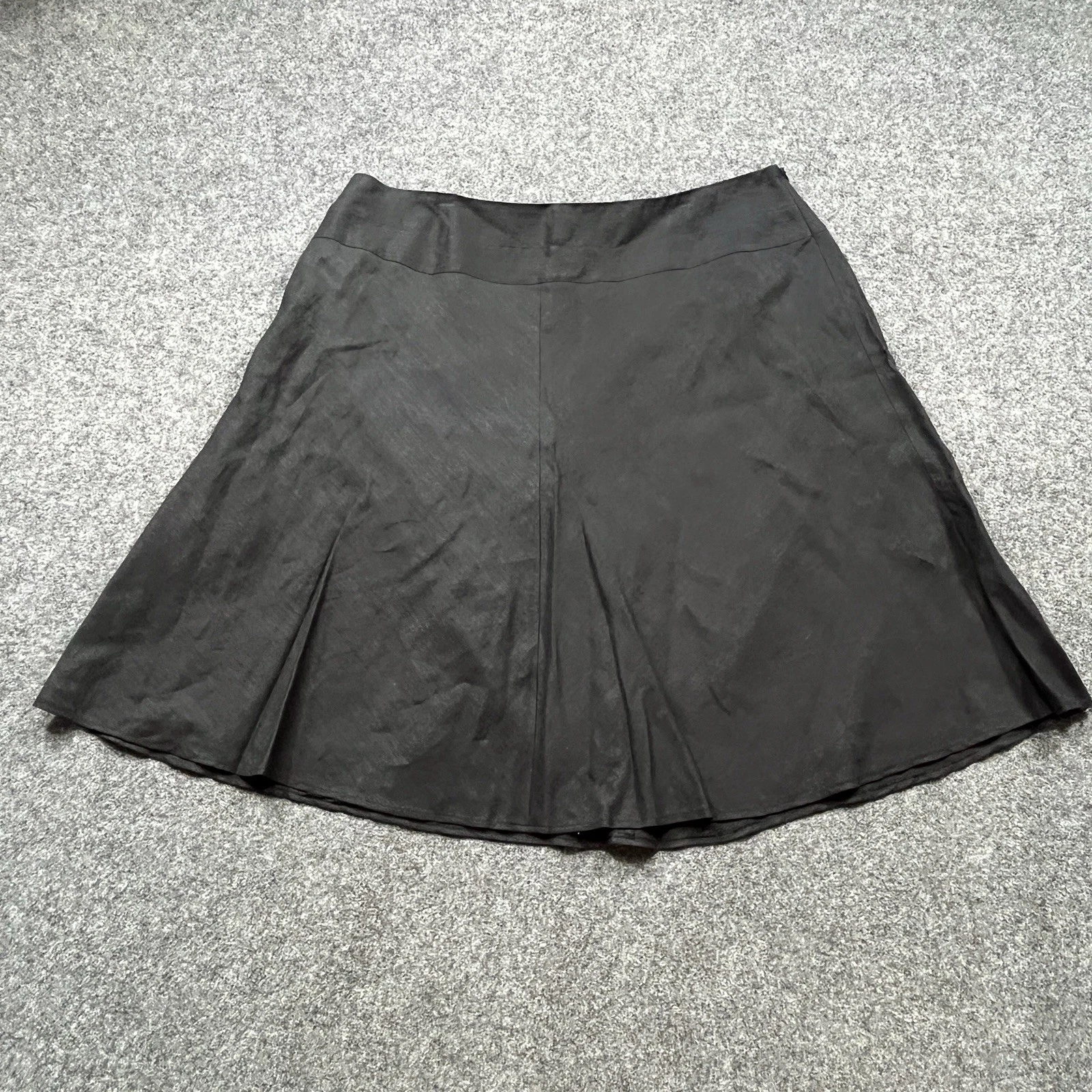 Covington Linen Skirt Womens 24W Plus Black A-Line Preppy Interview Wear Office