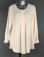 Vince Camuto Womens Blouse Cream Long Sleeve Keyhole Size M