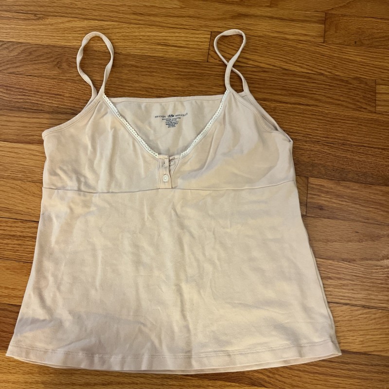 Brandy Melville Baby Pink And White Tank Top Buttons Tiffany