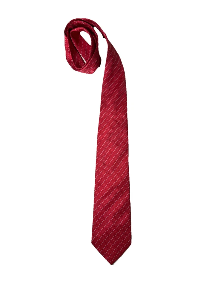 "Corbata Trevisan Venezia 100 % seda Seta rojo blanco azul diseñador hombre Italia 59""x3,75" Foto 3 de 4