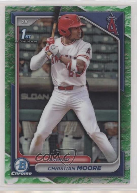 2024 Bowman Draft Chrome Lunar Glow Refractor Christian Moore #BDC-13 5aj