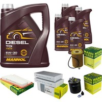 Inspektionspaket 9L Mannol TDI 5W-30 FüR Mercedes W164 ML 320 CDI 4Matic W251