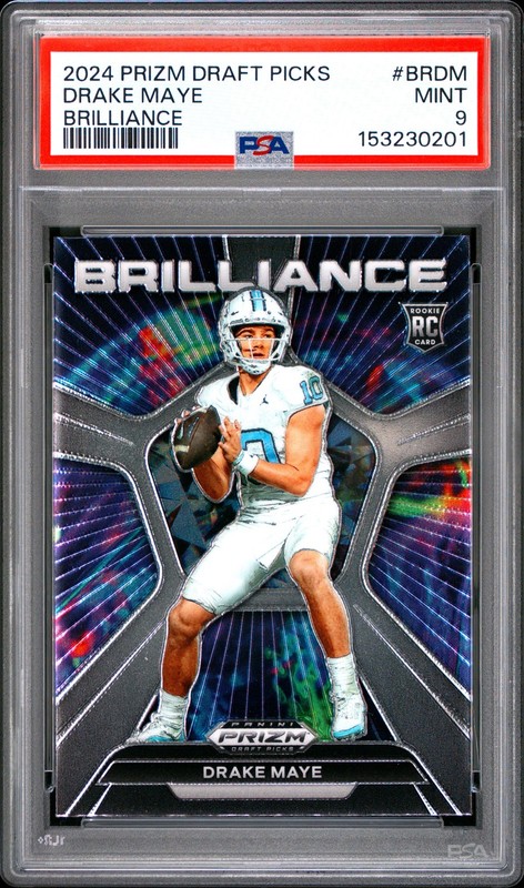 2024 PANINI PRIZM DRAFT PICKS BRILLIANCE #BRDM DRAKE MAYE ROOKIE RC PSA 9