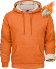 Mens Heavy Sherpa Fleece Lined Hoodie Thick Winter Pullover Sweatshirt