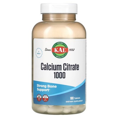 2 X KAL, Calcium Citrate 1000, 180 Tablets