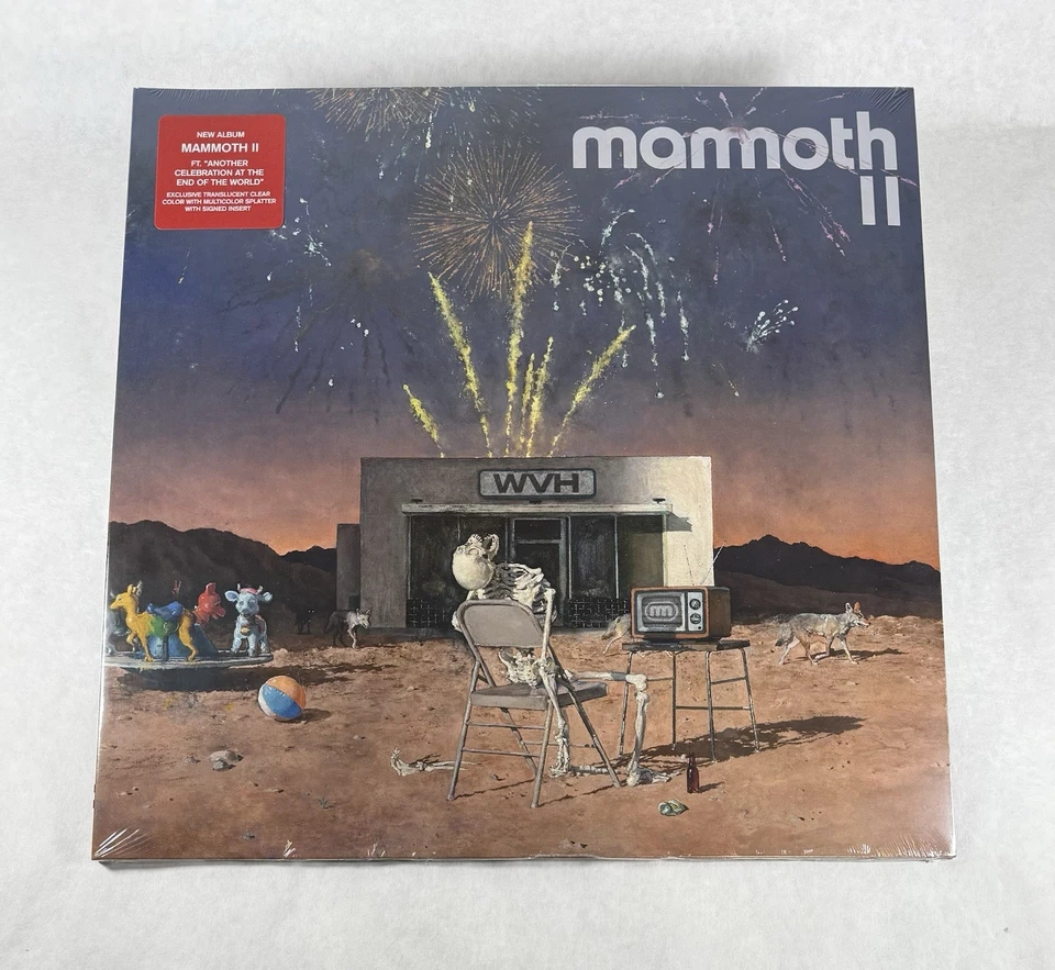Mammoth II WVH Translucent Clear Multicolor Splatter LP - HAND SIGNED INSERT! - Image 4 of 4