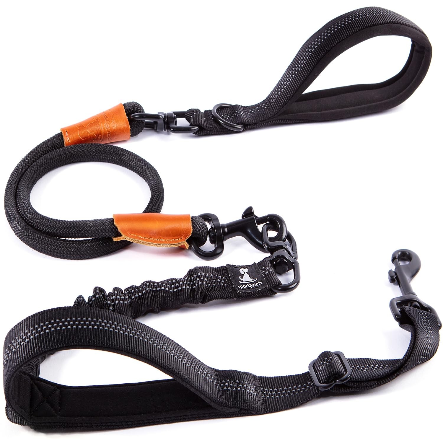 Laisse élastique de traction grand chien éducative sangle nylon robuste