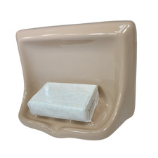 Vintage Fawn Beige Ceramic Soap Dish Tray Holder Shower Classic Color 068 Mocha