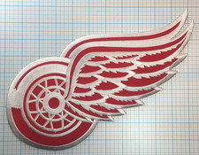 DETROIT RED WINGS NHL HOCKEY VINTAGE LARGE 11.25" TEAM LOGO RED TWILL PATCH