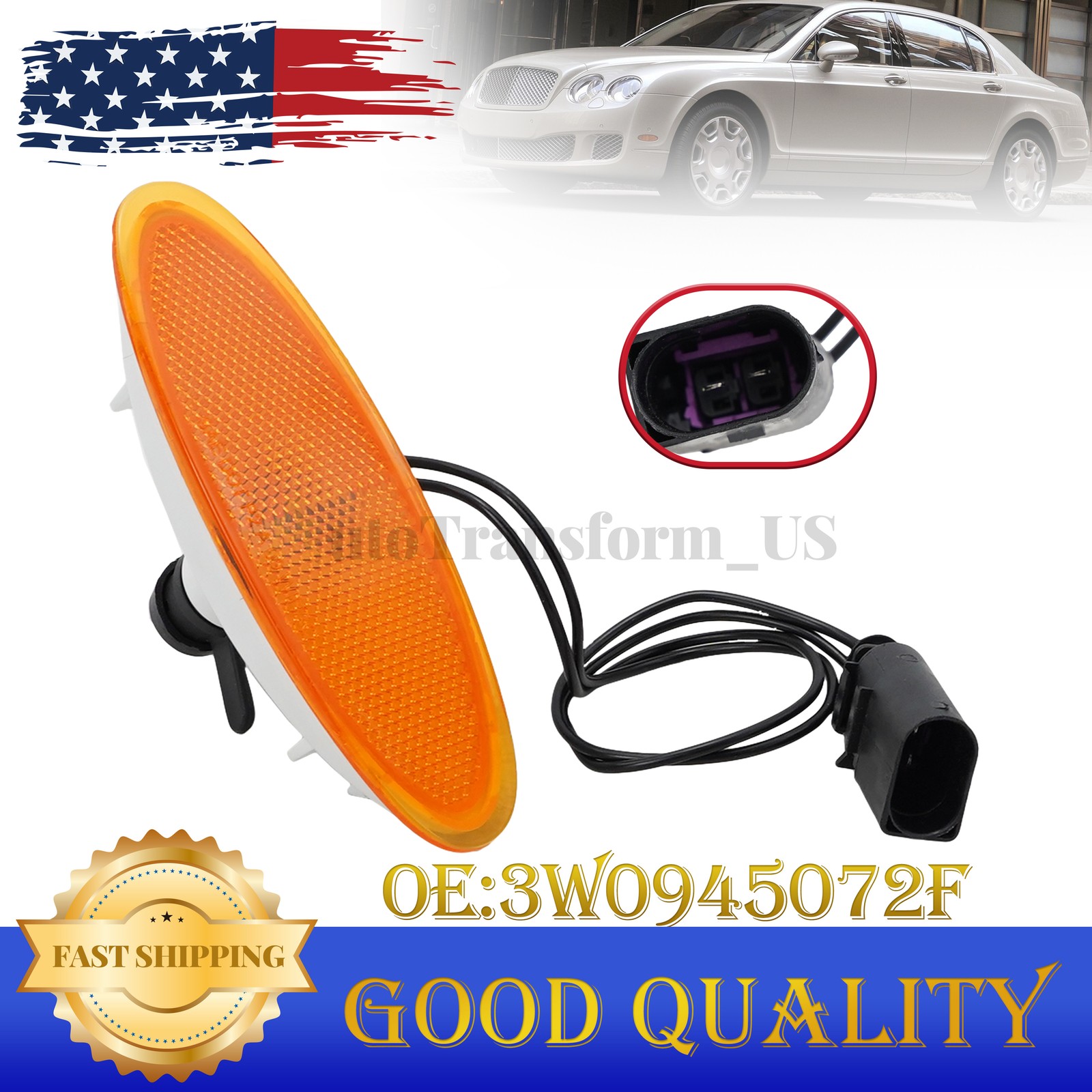NEW For Bentley GTC Gt Flying Spur Front Bumper Left Or Right Side Marker Light
