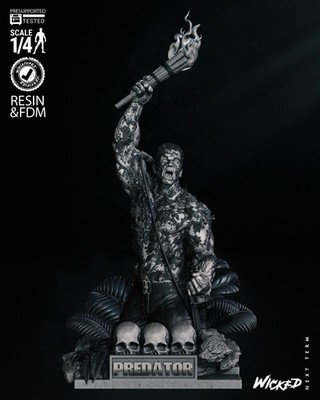 3D gedruckte 16K Resin niederländische Statue Arnold Schwarzenegger Predator Fan Made