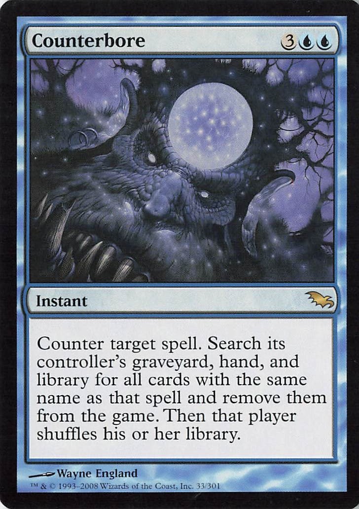 Counterbore 33 Rare Shadowmoor Magic: The Gathering Heavily Played