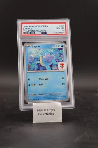 Pokémon TCG: 2024 Lapras 31/142- PSA 10: 7 Eleven-RARE EXCLUSIVE