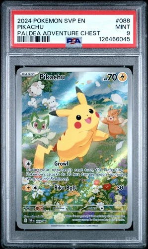 2024 POKEMON SVP EN-SV BLACK STAR PROMO PALDEA ADVENTURE CHEST PIKACHU PSA 9