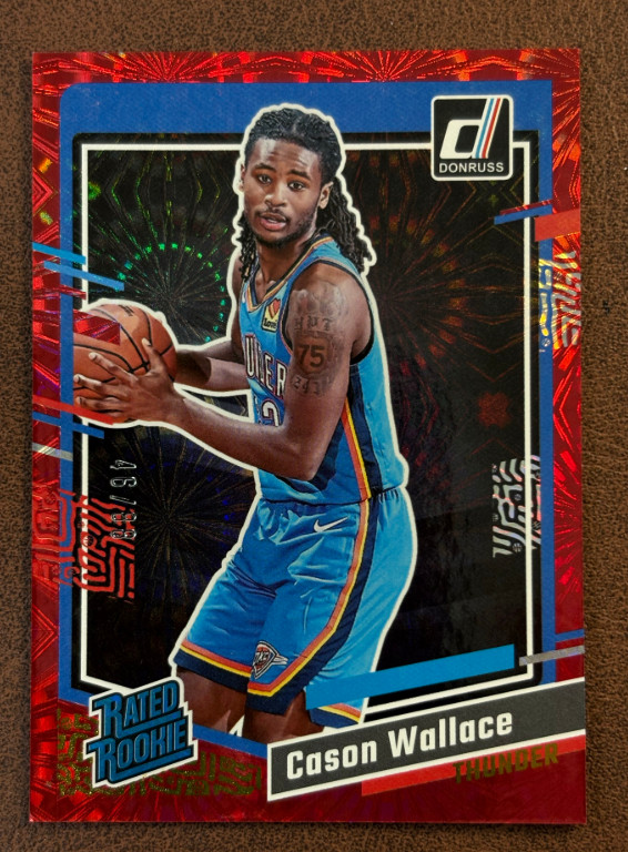 Cason Wallace 2023-24 Panini Donruss 46/88 Red Fireworks Rated Rookie RC #231